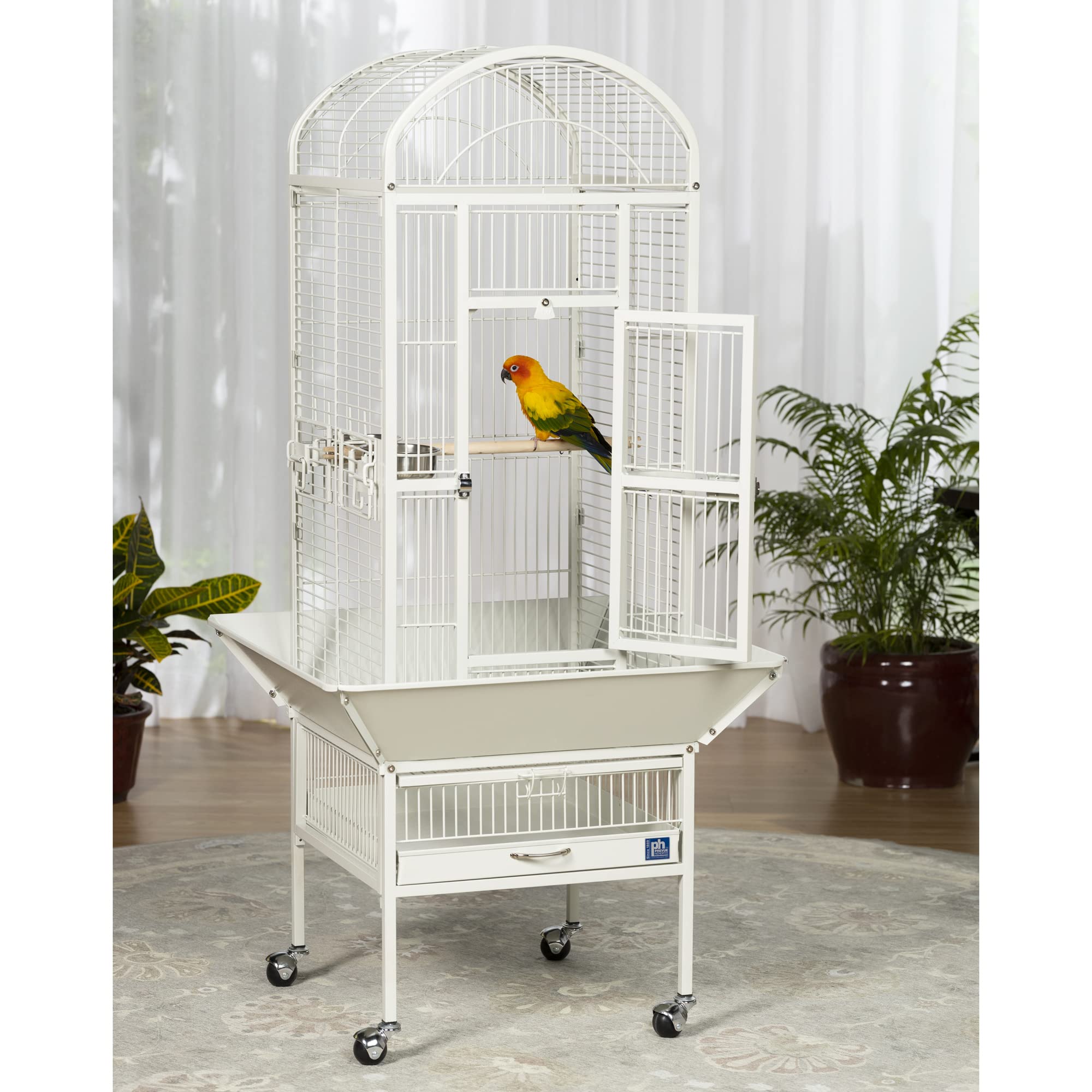 Prevue Pet Products 34512 Dometop Bird Cage, Small, Chalk White